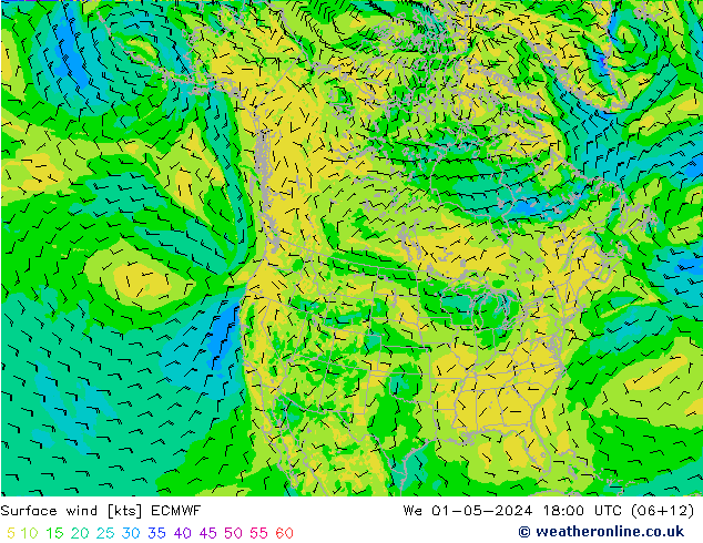 Bodenwind ECMWF Mi 01.05.2024 18 UTC