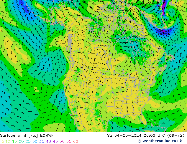 Surface wind ECMWF Sa 04.05.2024 06 UTC