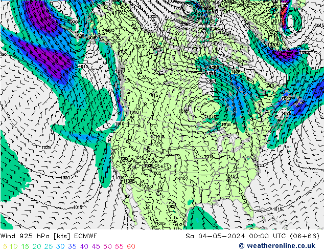 Viento 925 hPa ECMWF sáb 04.05.2024 00 UTC