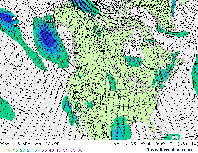 Wind 925 hPa ECMWF Mo 06.05.2024 00 UTC