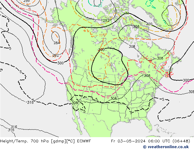 Height/Temp. 700 hPa ECMWF Fr 03.05.2024 06 UTC