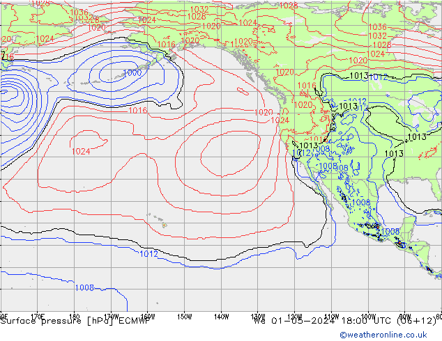 ciśnienie ECMWF śro. 01.05.2024 18 UTC