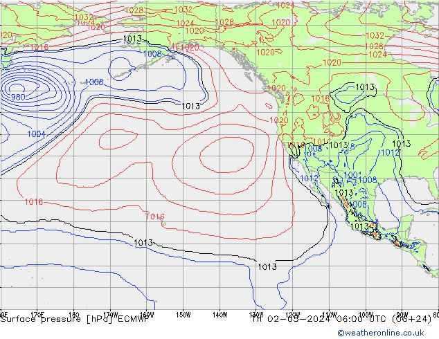 приземное давление ECMWF чт 02.05.2024 06 UTC