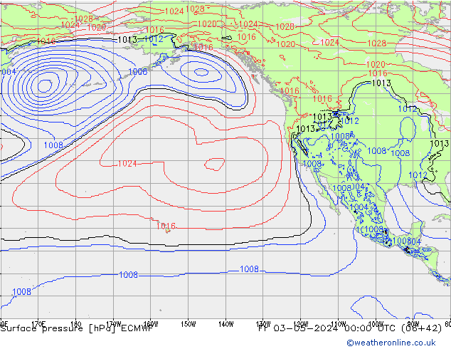 приземное давление ECMWF пт 03.05.2024 00 UTC