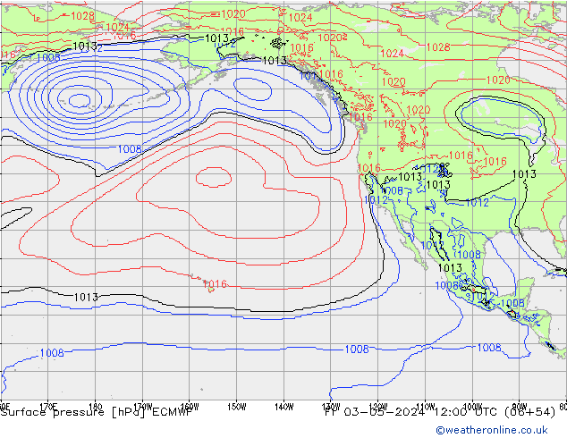 Pressione al suolo ECMWF ven 03.05.2024 12 UTC