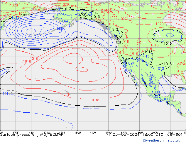 pressão do solo ECMWF Sex 03.05.2024 18 UTC