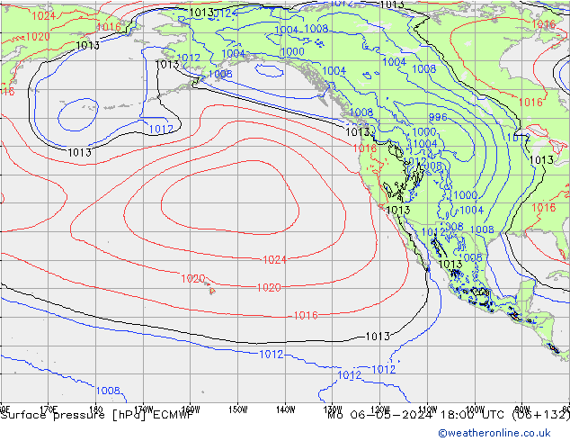 Surface pressure ECMWF Mo 06.05.2024 18 UTC