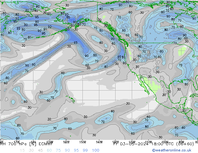 RH 700 гПа ECMWF пт 03.05.2024 18 UTC