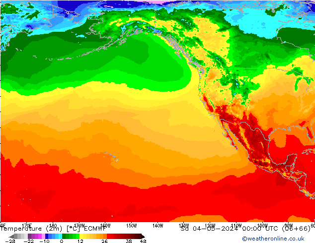 Temperature (2m) ECMWF Sa 04.05.2024 00 UTC