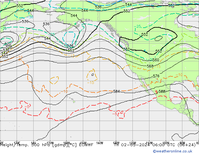 Height/Temp. 500 гПа ECMWF чт 02.05.2024 06 UTC