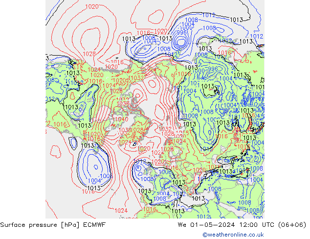 приземное давление ECMWF ср 01.05.2024 12 UTC