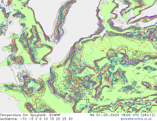 Temperaturkarte Spaghetti ECMWF Mi 01.05.2024 18 UTC