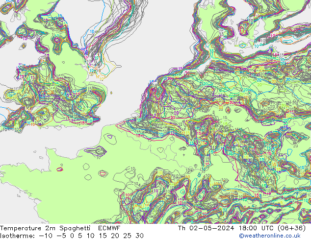 Temperaturkarte Spaghetti ECMWF Do 02.05.2024 18 UTC