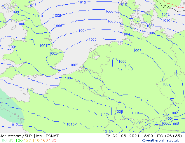 Polarjet/Bodendruck ECMWF Do 02.05.2024 18 UTC