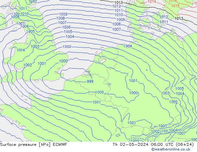 pression de l'air ECMWF jeu 02.05.2024 06 UTC