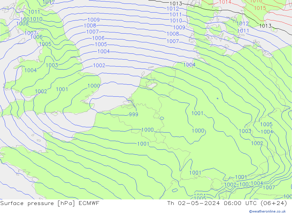 pression de l'air ECMWF jeu 02.05.2024 06 UTC