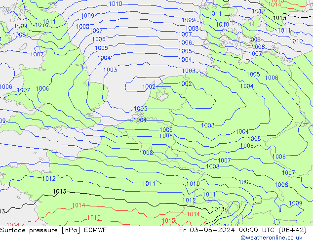 pression de l'air ECMWF ven 03.05.2024 00 UTC