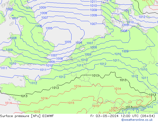 Yer basıncı ECMWF Cu 03.05.2024 12 UTC