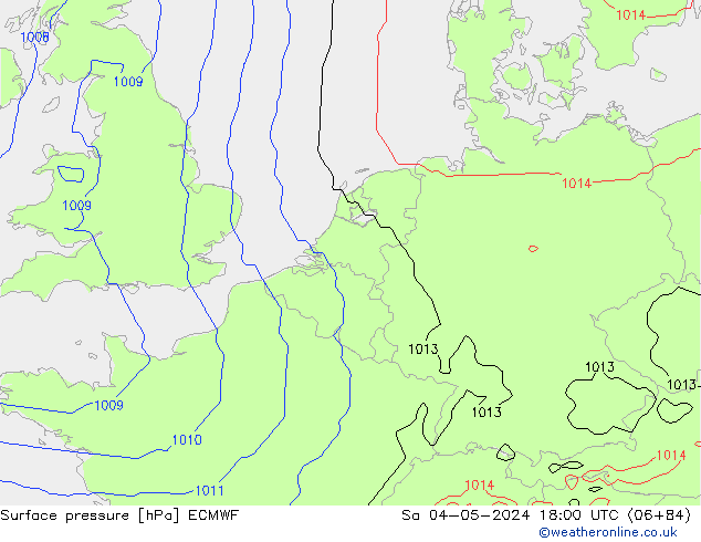 ciśnienie ECMWF so. 04.05.2024 18 UTC