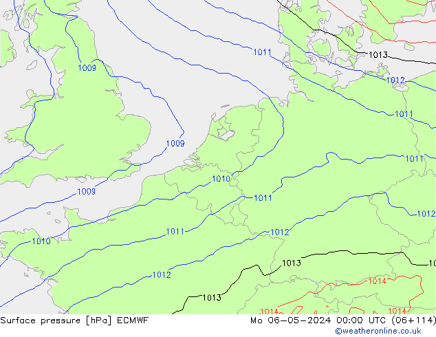 приземное давление ECMWF пн 06.05.2024 00 UTC