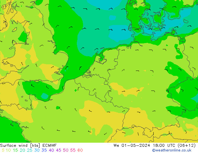 Bodenwind ECMWF Mi 01.05.2024 18 UTC