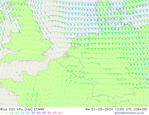 Wind 925 hPa ECMWF Mi 01.05.2024 12 UTC