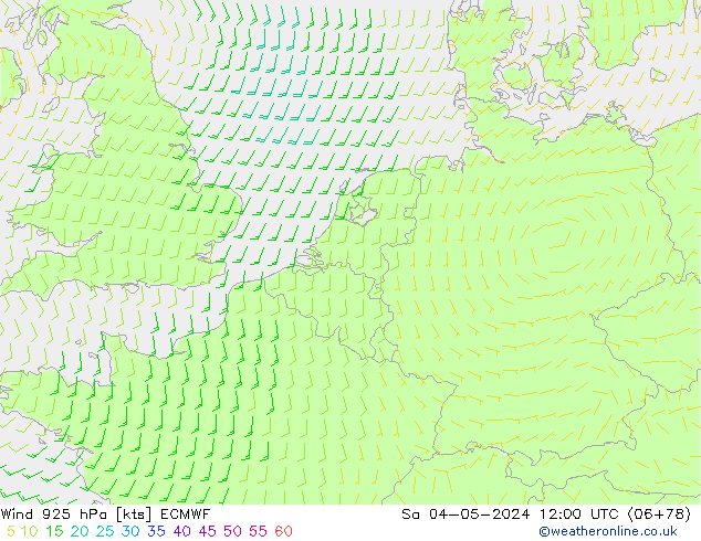 Wind 925 hPa ECMWF Sa 04.05.2024 12 UTC