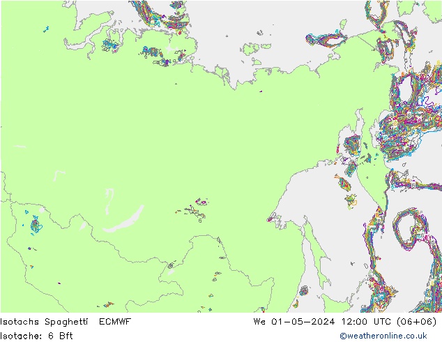 Isotachs Spaghetti ECMWF St 01.05.2024 12 UTC