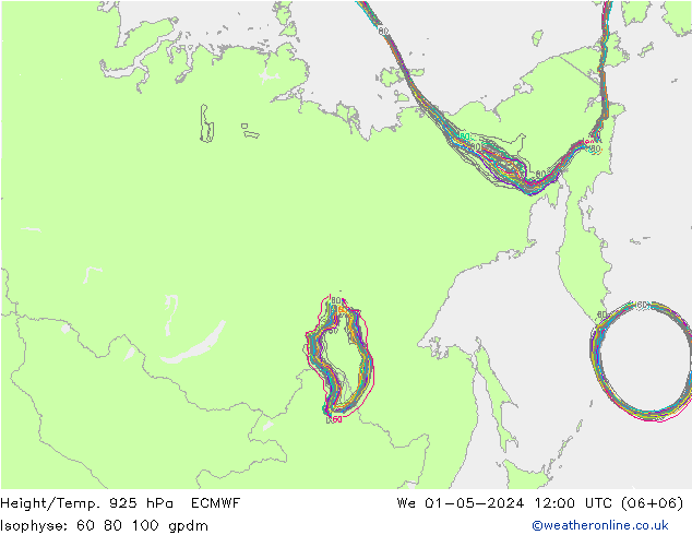 Height/Temp. 925 hPa ECMWF St 01.05.2024 12 UTC