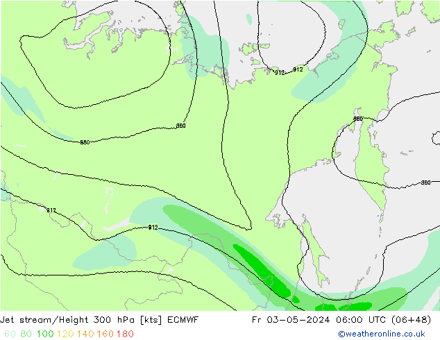 Straalstroom ECMWF vr 03.05.2024 06 UTC