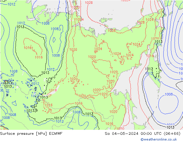 Presión superficial ECMWF sáb 04.05.2024 00 UTC