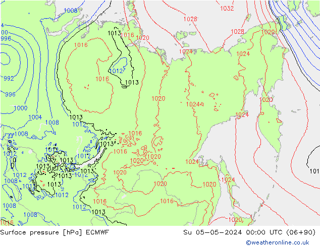 Surface pressure ECMWF Su 05.05.2024 00 UTC