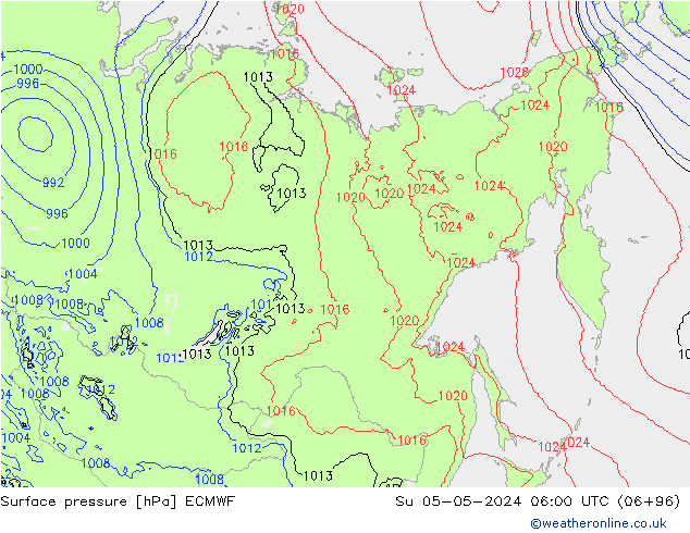 Yer basıncı ECMWF Paz 05.05.2024 06 UTC