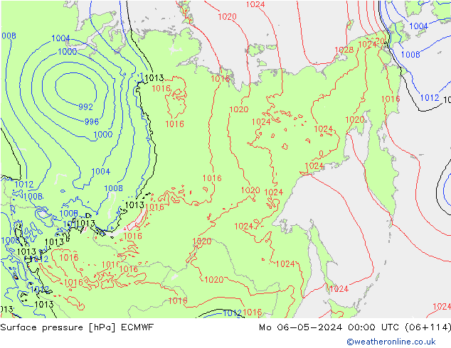 ciśnienie ECMWF pon. 06.05.2024 00 UTC