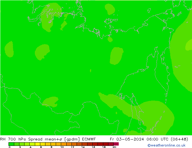 RV 700 hPa Spread ECMWF vr 03.05.2024 06 UTC