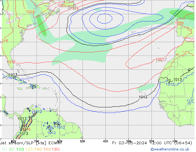 Jet stream/SLP ECMWF Fr 03.05.2024 12 UTC