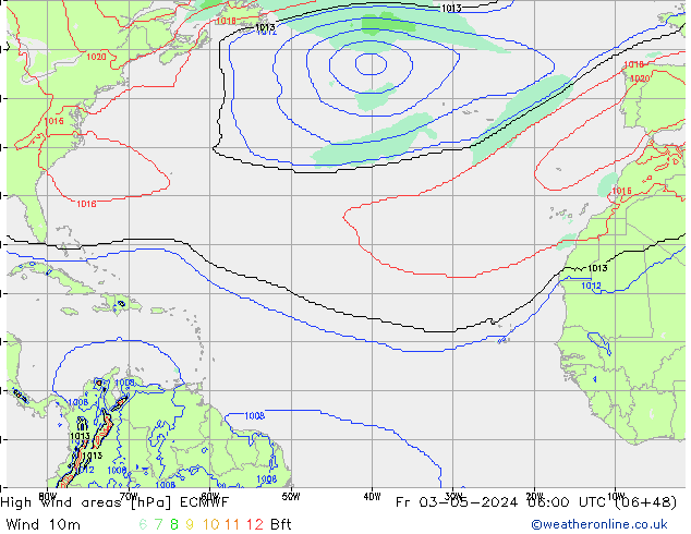 High wind areas ECMWF vie 03.05.2024 06 UTC