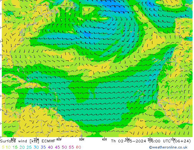 Rüzgar 10 m ECMWF Per 02.05.2024 06 UTC