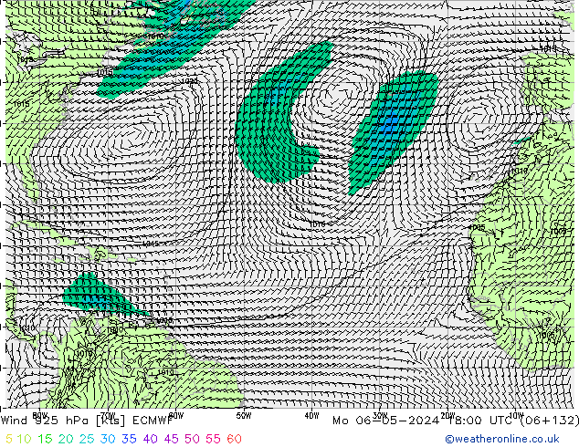 Viento 925 hPa ECMWF lun 06.05.2024 18 UTC