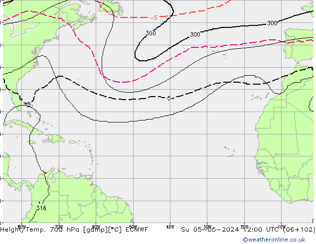 Height/Temp. 700 hPa ECMWF Su 05.05.2024 12 UTC