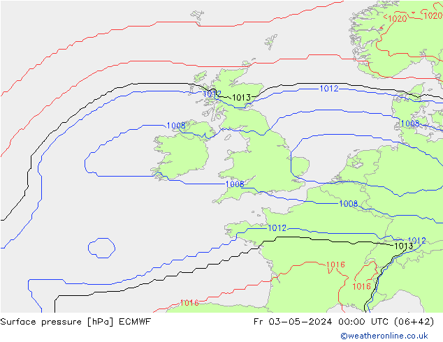 приземное давление ECMWF пт 03.05.2024 00 UTC