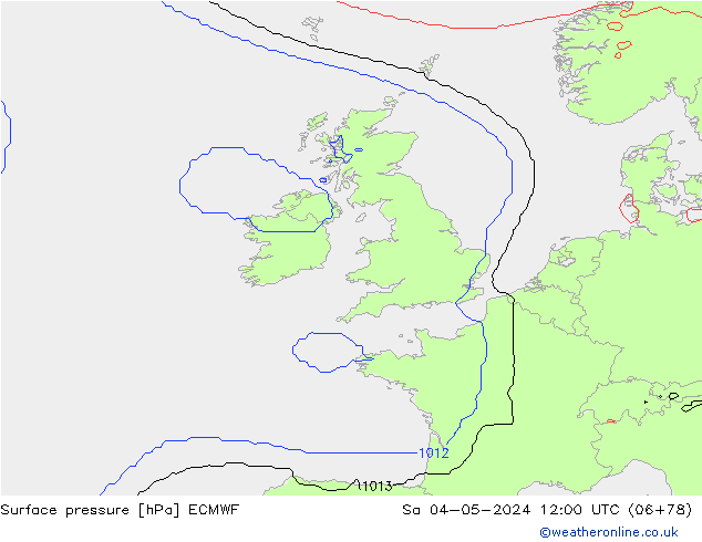 Surface pressure ECMWF Sa 04.05.2024 12 UTC