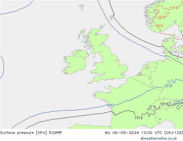 Luchtdruk (Grond) ECMWF ma 06.05.2024 12 UTC