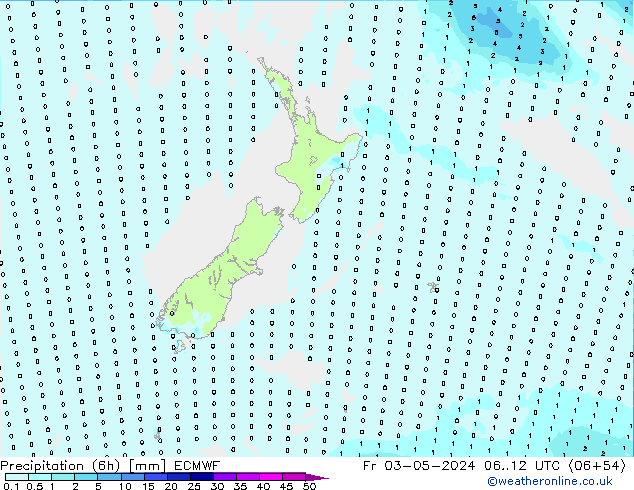 Precipitation (6h) ECMWF Fr 03.05.2024 12 UTC