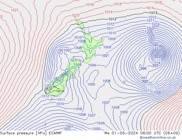 pression de l'air ECMWF mer 01.05.2024 06 UTC