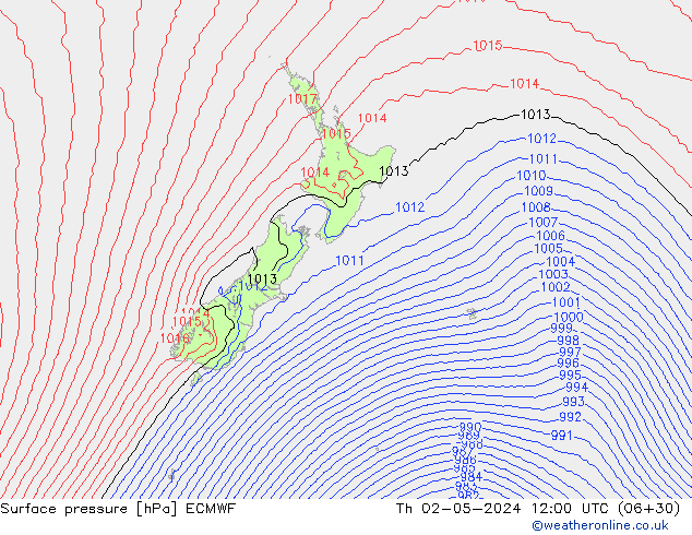 приземное давление ECMWF чт 02.05.2024 12 UTC