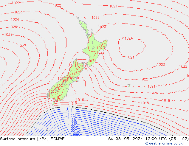 pression de l'air ECMWF dim 05.05.2024 12 UTC