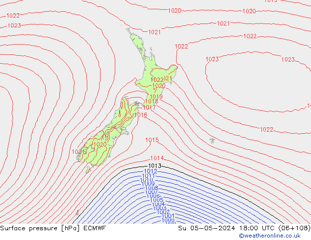 Surface pressure ECMWF Su 05.05.2024 18 UTC