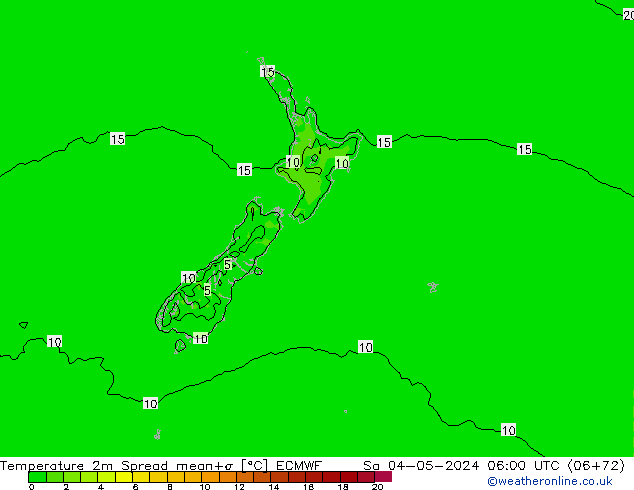 Temperatuurkaart Spread ECMWF za 04.05.2024 06 UTC