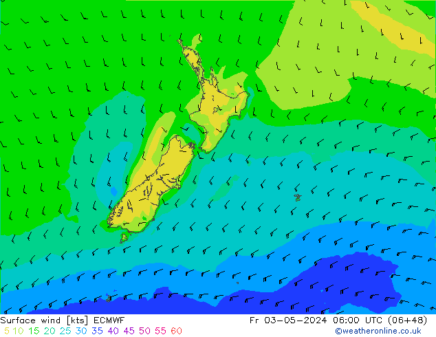 Wind 10 m ECMWF vr 03.05.2024 06 UTC